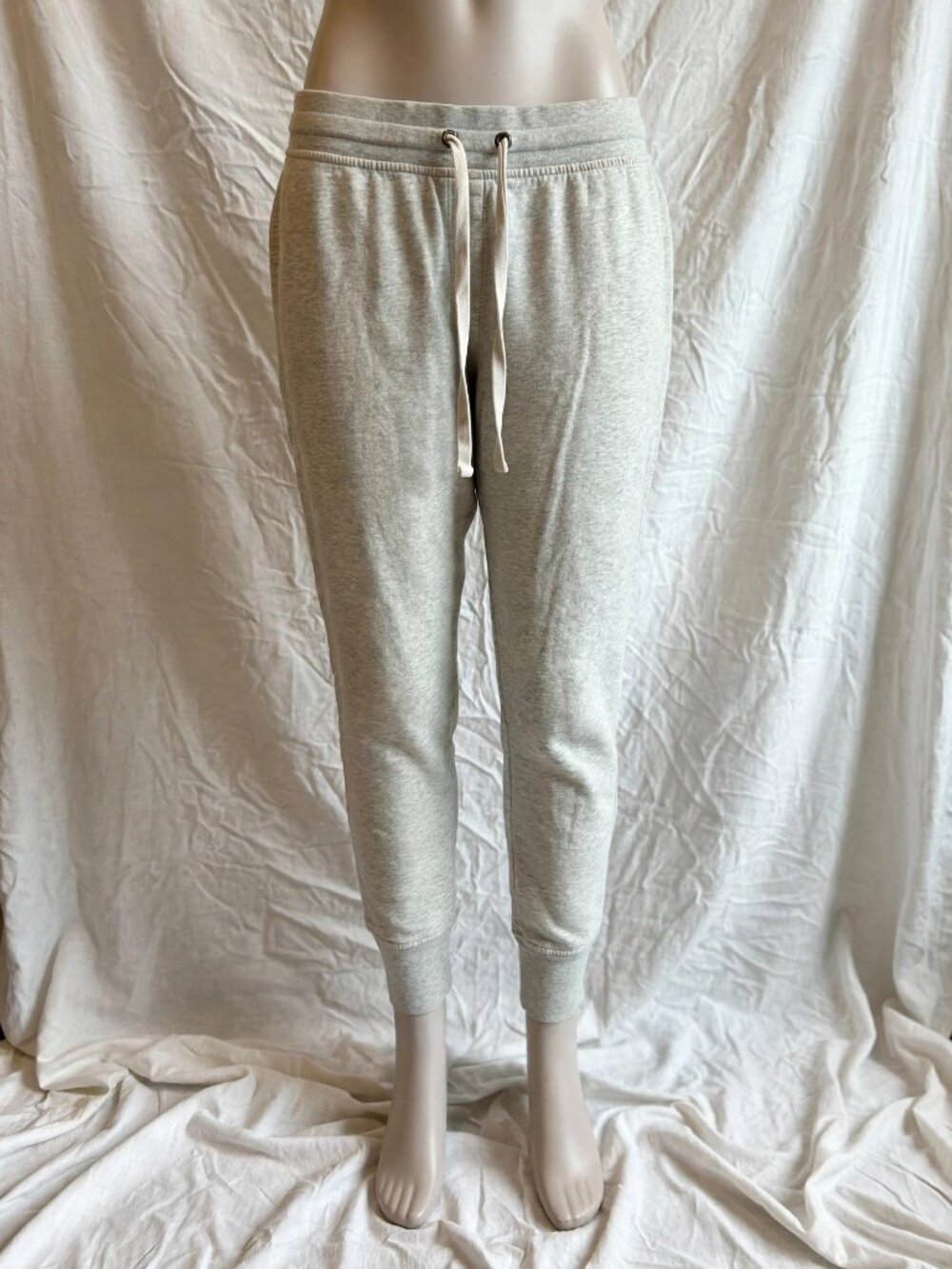 Gap Jogger Sweatpants Women's Medium Heather Oatmeal Drawstring Fleece Lined